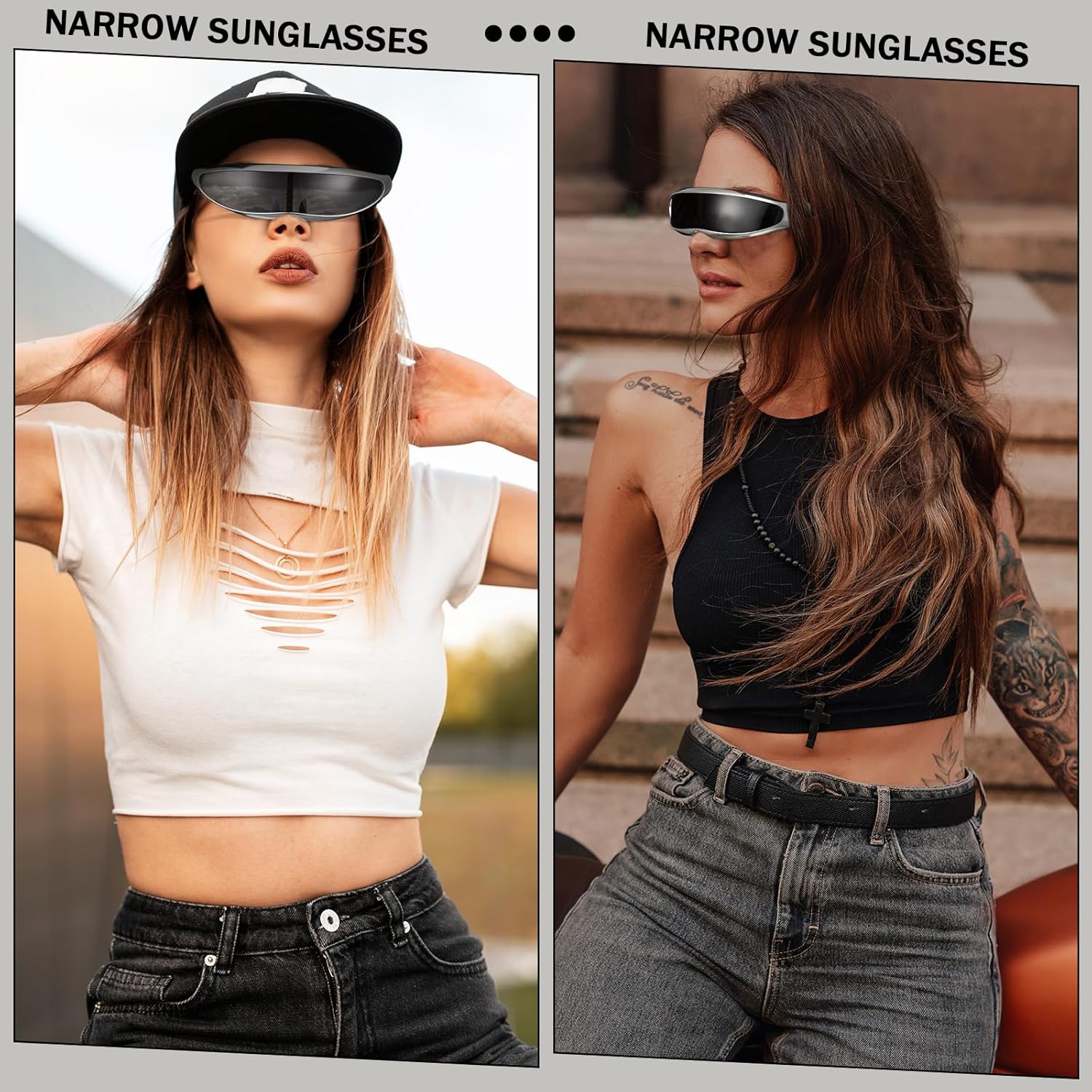 12 Pairs 80s Futuristic Narrow Cyber Visor Sunglasses Futuristic Shield Sunglasses Glasses Accessories for Costume Cosplay - Image 6