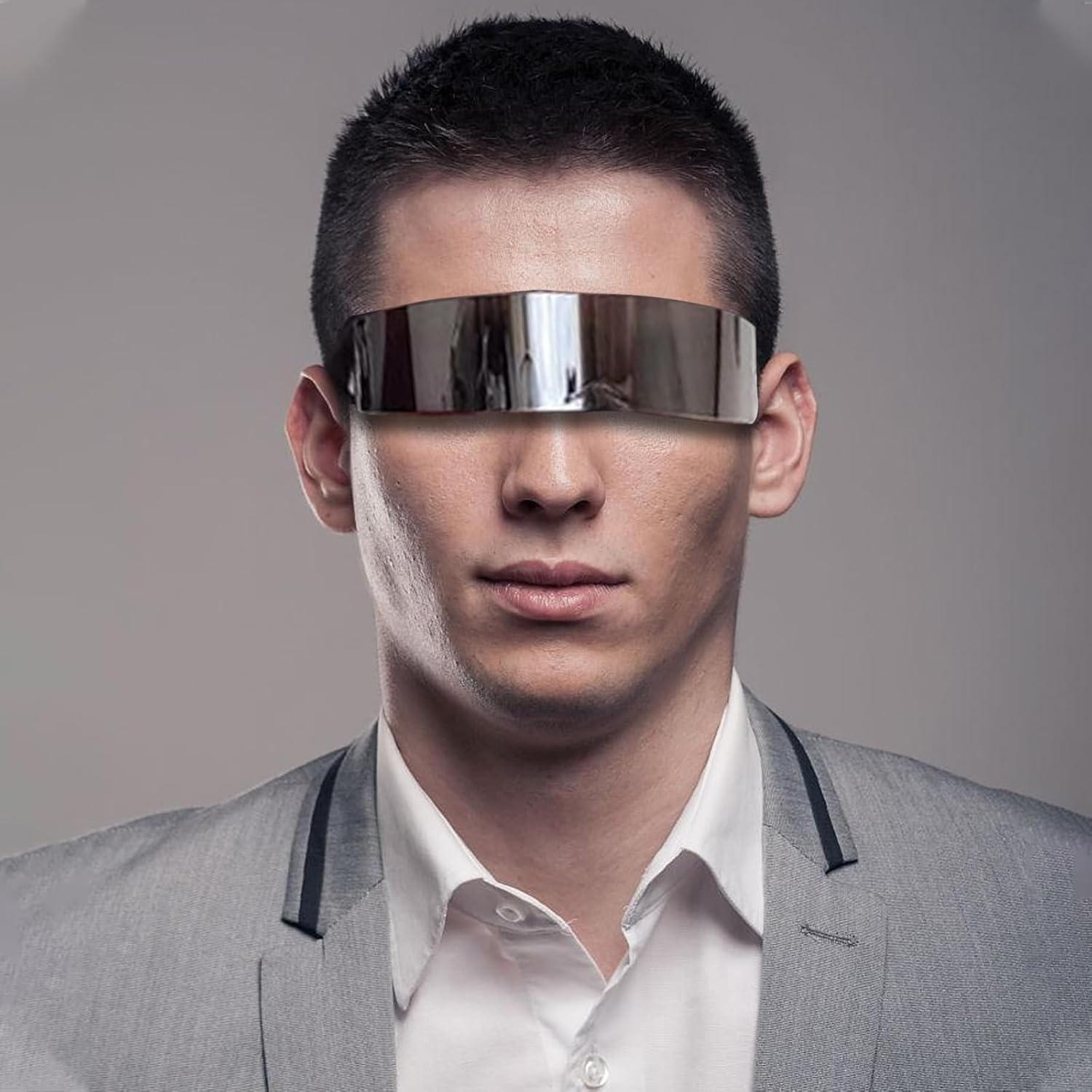 12 pcs 80s Cyber Visor Sunglasses,Futuristic Cyclops Cyberpunk Visor Sunglasses,Punk Future Style Cosplay,Future Costume Futuristic Wrap Visor Sun Glasses for Men Women - Image 5