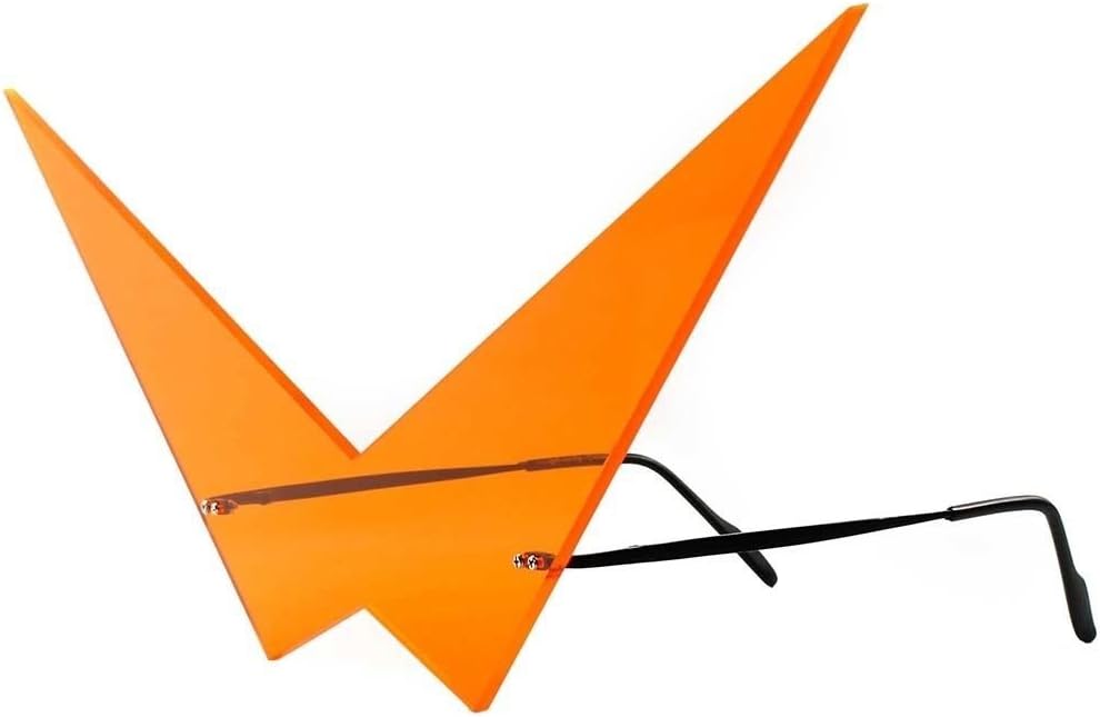 Anime Inspired Futuristic Comic Costume Cosplay Large Pointy Triangle Orange Sunglasses