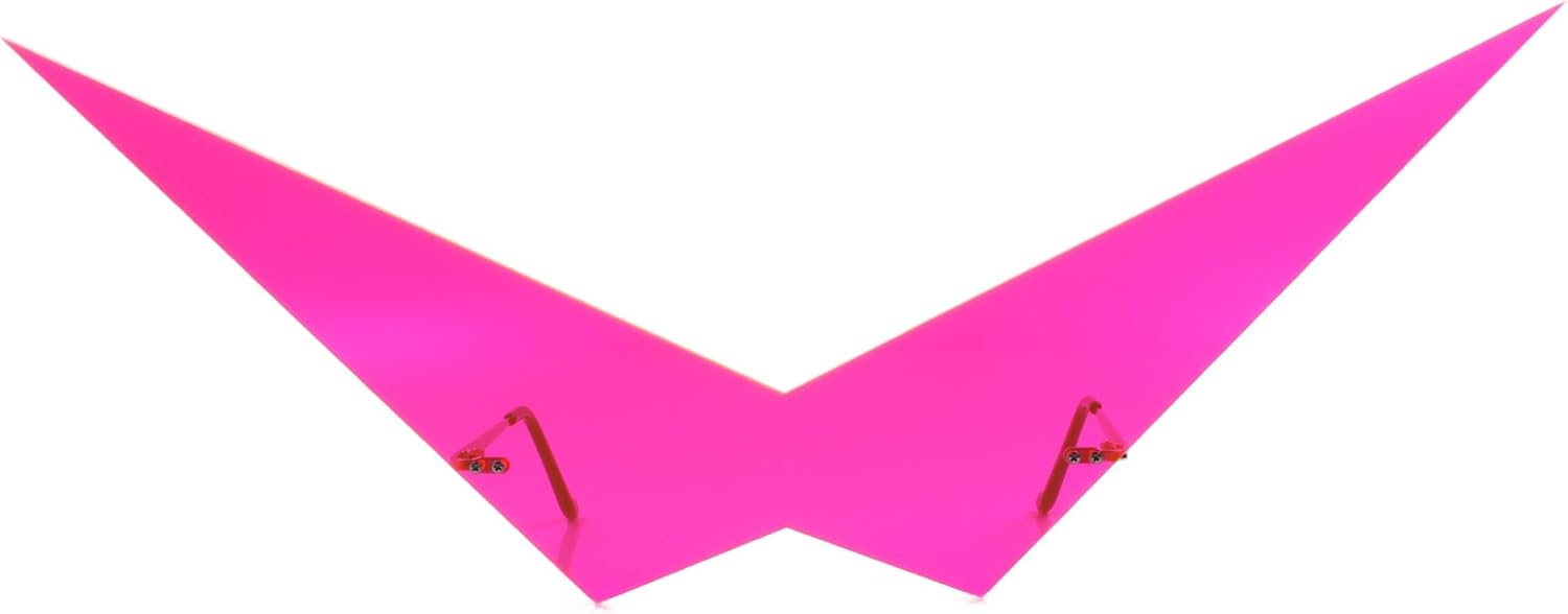 Anime Inspired Futuristic Comic Costume Cosplay Large Pointy Triangle Pink Sunglasses - Image 2