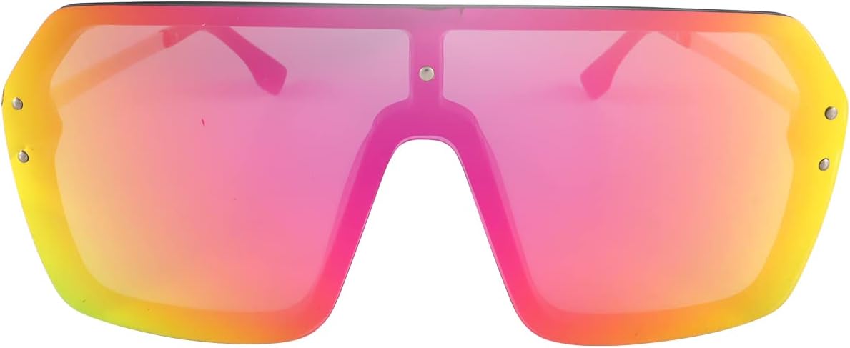 BOJOD Oversized Sunglasses for Women Trendy One Piece Flat Top Rimless Sunglasses Siamese Big Large Shades - Image 8