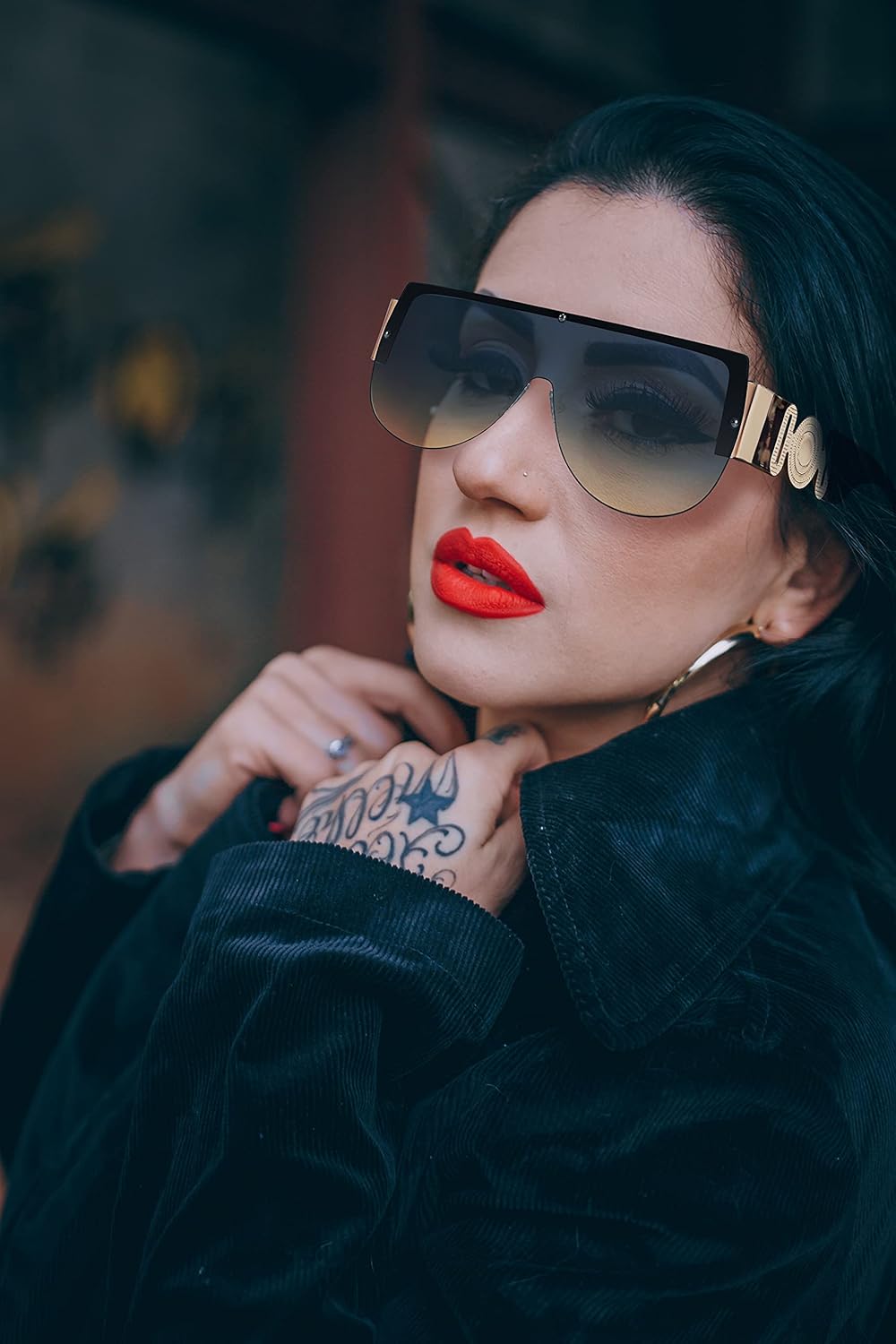 FEISEDY Fashion Oversized Sunglasses Women Trendy Designer One Piece Stylish UV400 Protection B2748 - Image 3