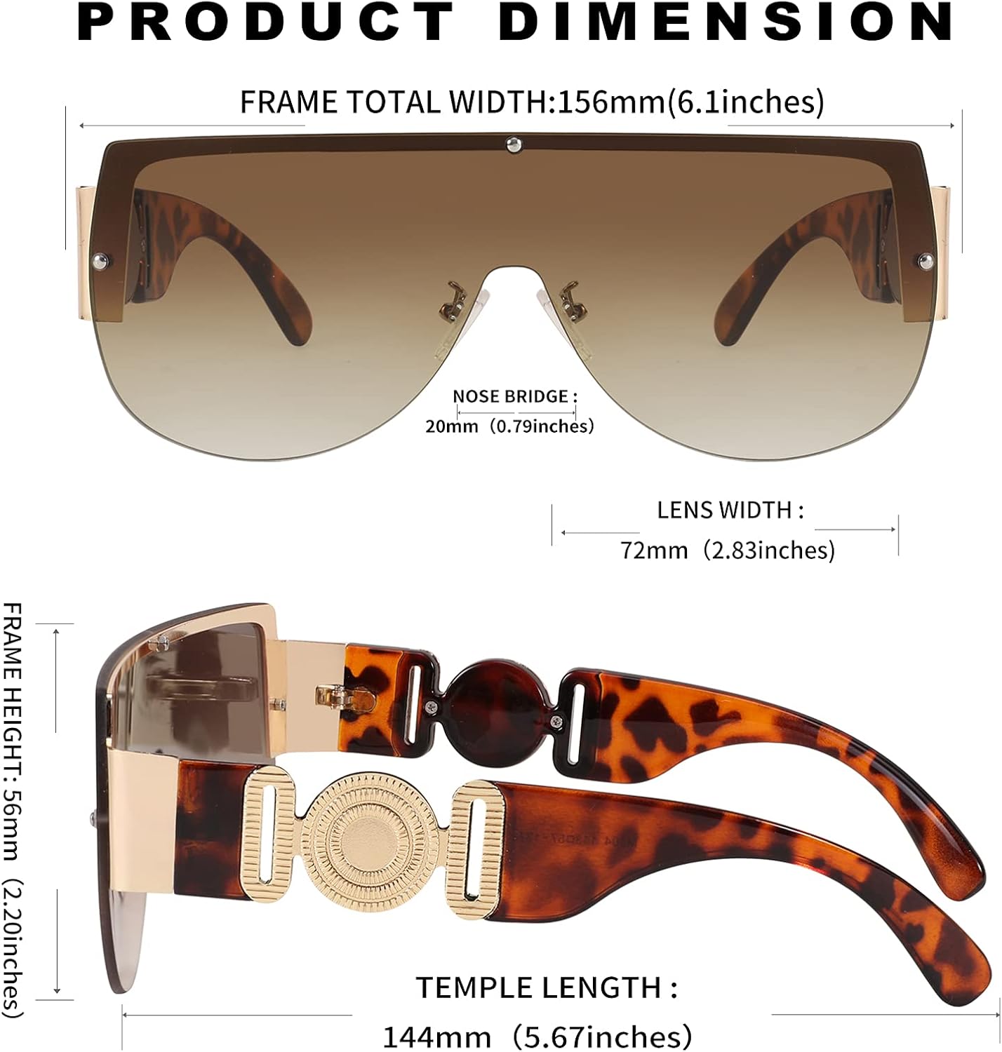 FEISEDY Fashion Oversized Sunglasses Women Trendy Designer One Piece Stylish UV400 Protection B2748 - Image 6