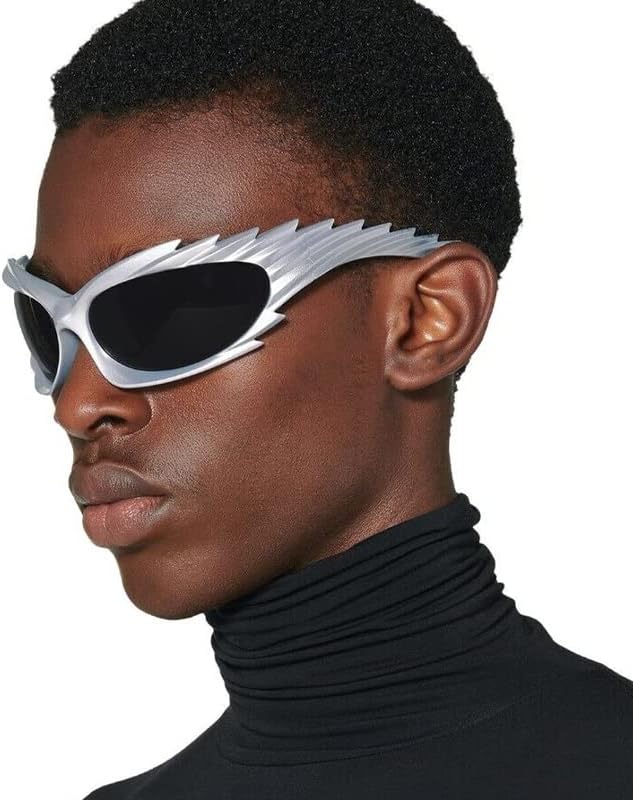 FEISEDY Wrap Around Y2K Sunglasses for Men Women Oversized Swift Oval Futuristic Shades B9102 - Image 5