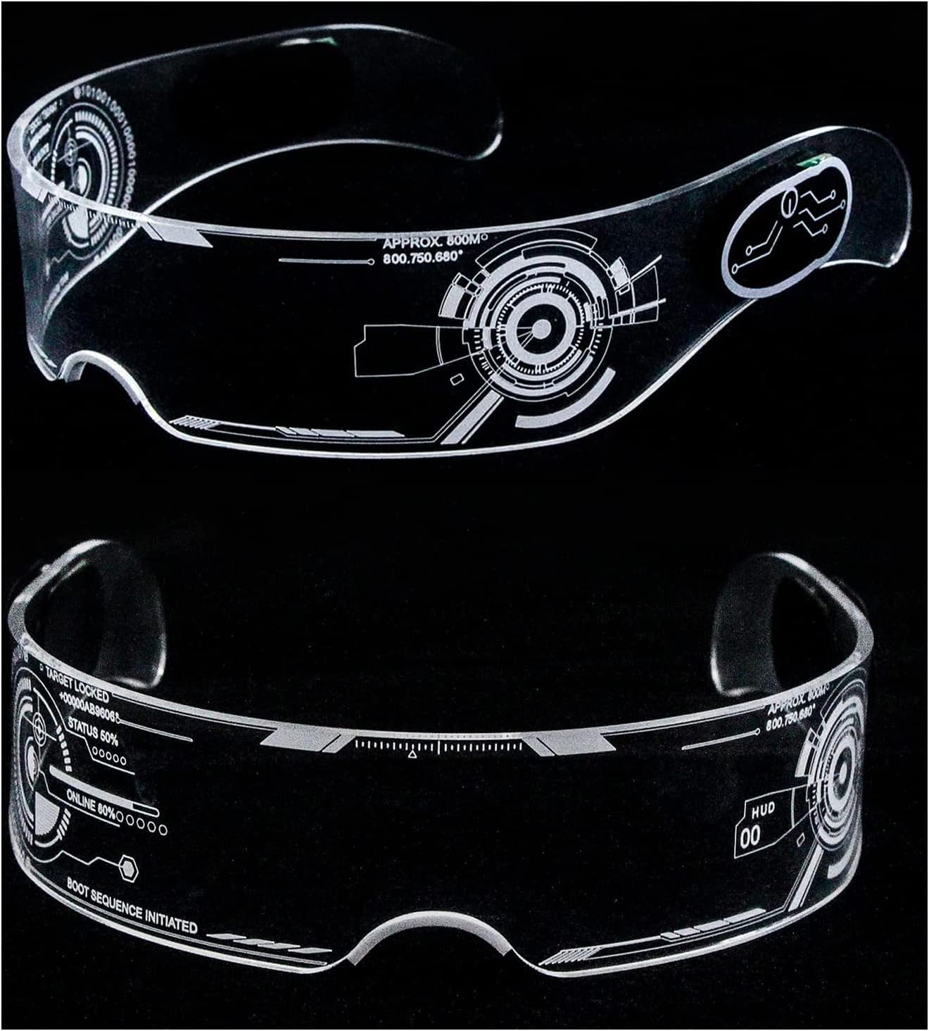 Fency LED Light Up Glasses, LED Visor, Luminous, Cyberpunk Futuristic Cosplay Glasses for Adults - Image 6