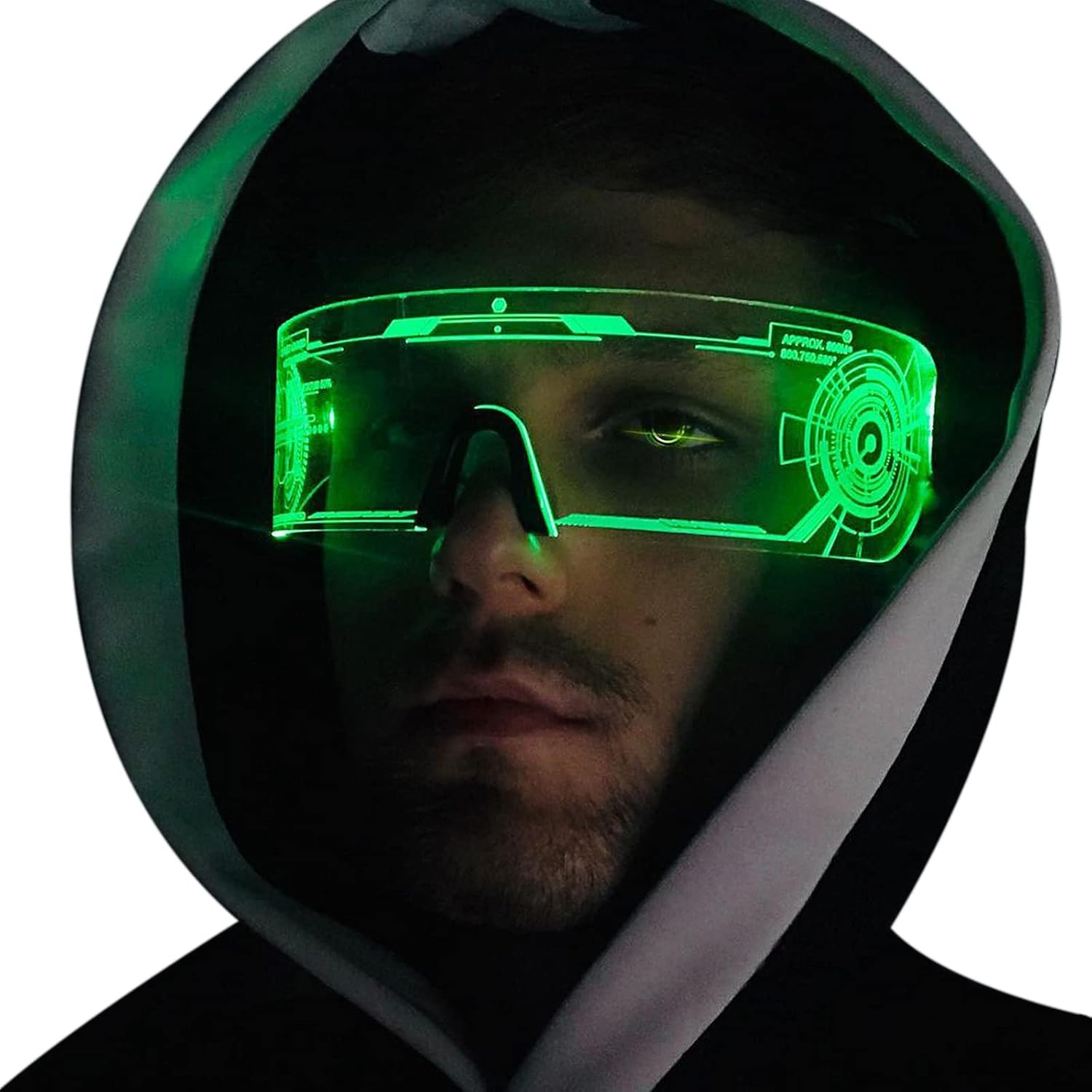 Fency LED Light Up Glasses, LED Visor, Luminous, Cyberpunk Futuristic Cosplay Glasses for Adults - Image 4