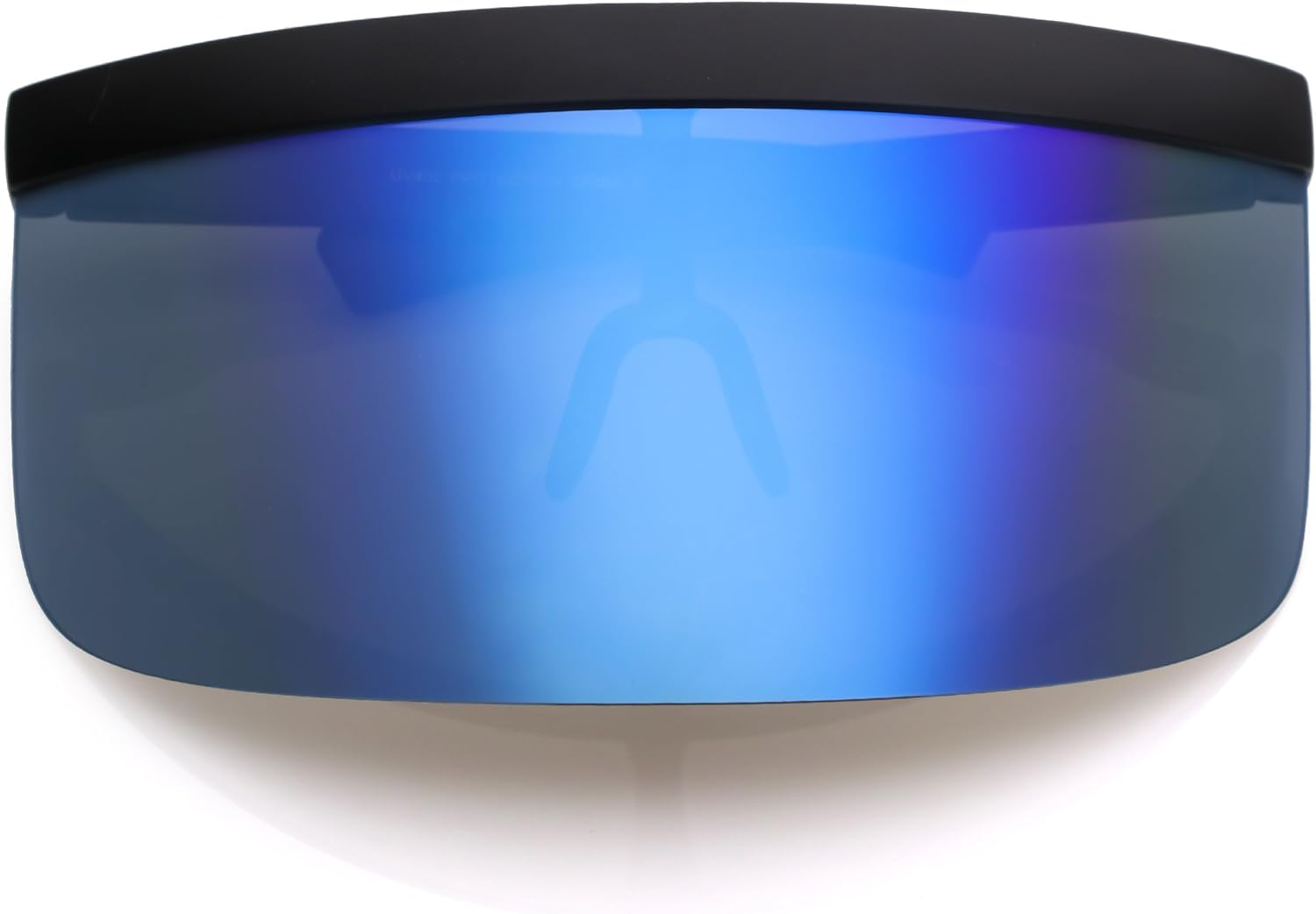 Futuristic Oversize Shield Visor Sunglasses Flat Top Mirrored Mono Lens 172mm - Image 7