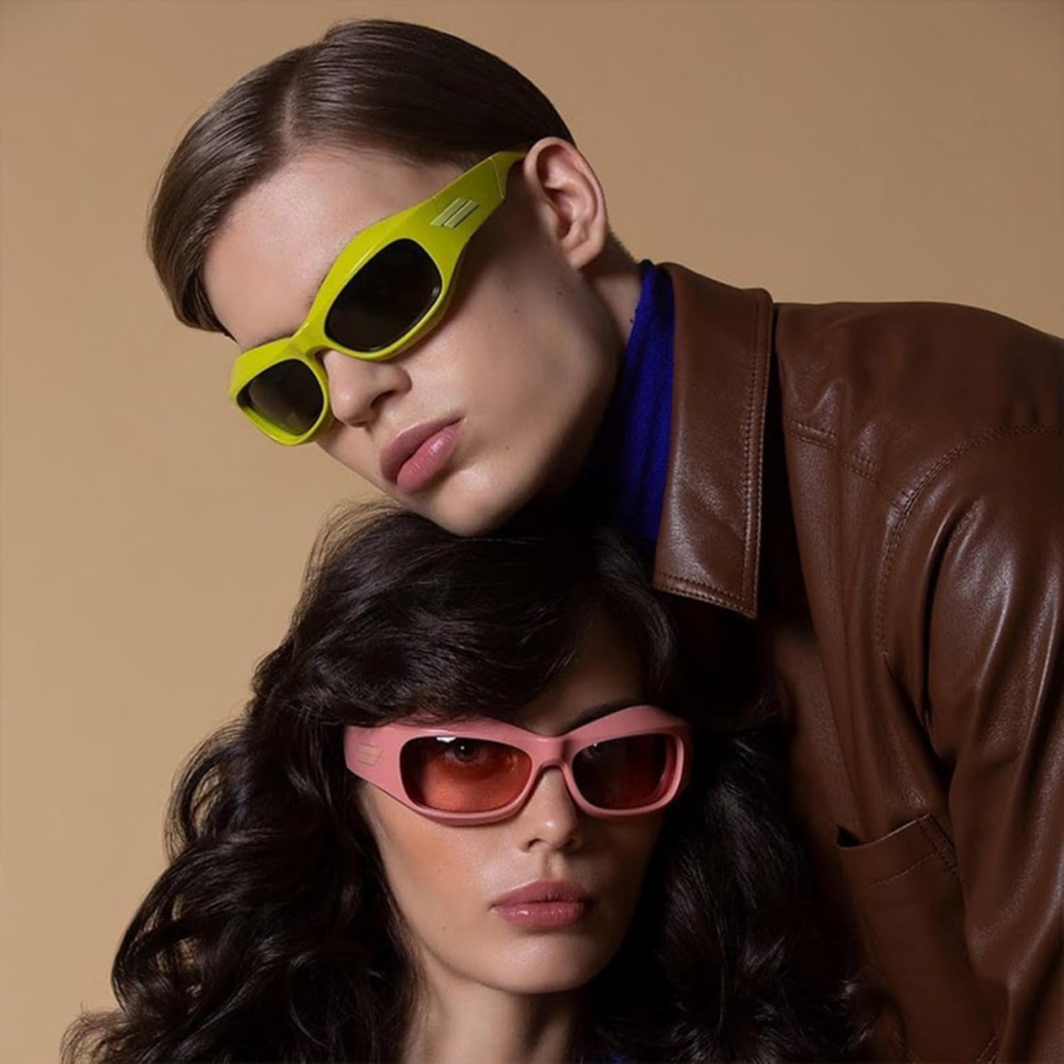 Futuristic Sunglasses, Punk Hip Hop Spicy Girl Instagram, Internet Celebrity, Sunglasses, Cross border Glasses for Men and Women (Avocado Green) - Image 5