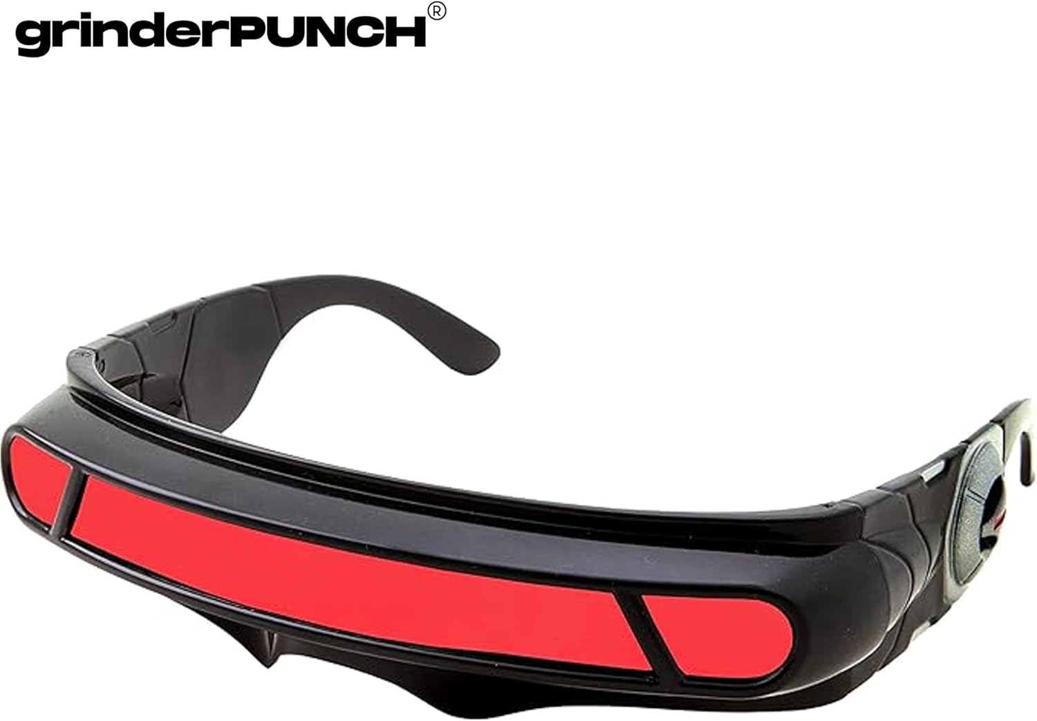 grinderPUNCH Futuristic Space Alien Costume Sunglasses Cyclops Shield Party Mirror Mono Lens - Image 7