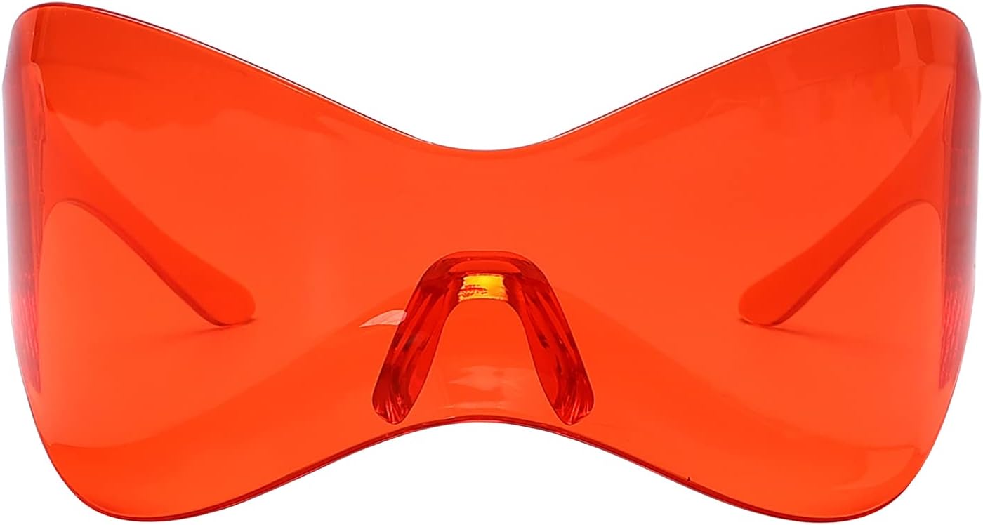 GUVIVI Futuristic Sunglasses for Men Women Oversized Wrap Around Shield Fashion Chic Mask Plastic Sun Glasses Shades - Image 10