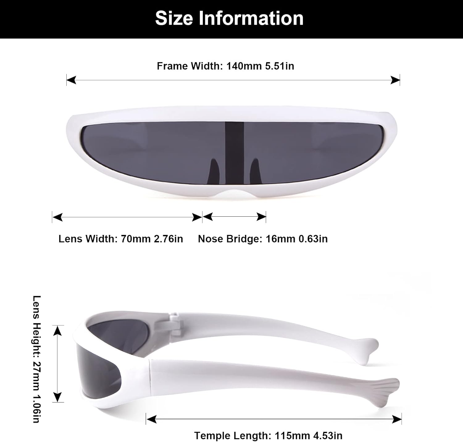 KFPH Futuristic Narrow Sunglasses Robot Space Rave Futuristic Glasses Personality Cosplay Cyclops Cool Glasses - Image 2