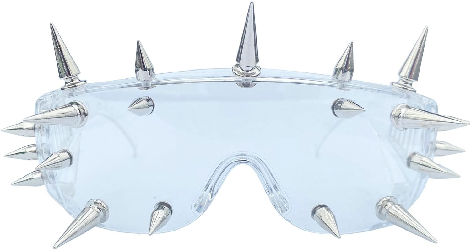 mincl\/Punk Rocker Large Shield Spike Fashion Novelty Club Sunglasses - Image 8