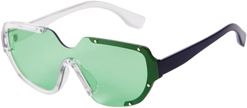 MUTYNE Fashion Rivet One Piece Sunglasses Women Men Trendy Futuristic Oversized Green Siamese Sun Glasses - Image 8