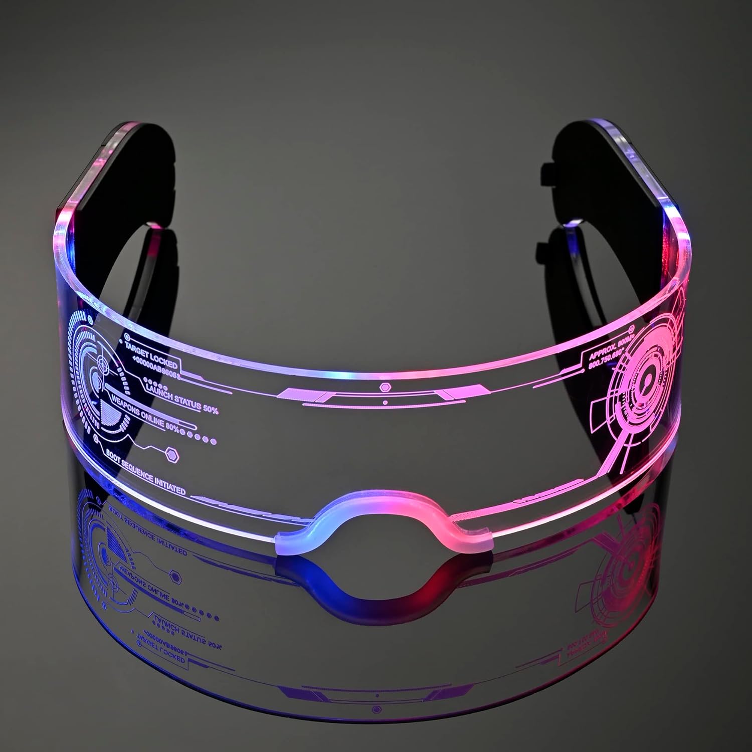 Oybete Light Up LED Glasses Glow In Dark Futuristic Sunglasses For Adults Kids i##e##s: 2 Pairs ^^ For Party ^^ Cosplay Costume ^^ Accessories ^^ Concise style :i##e##s - Image 8