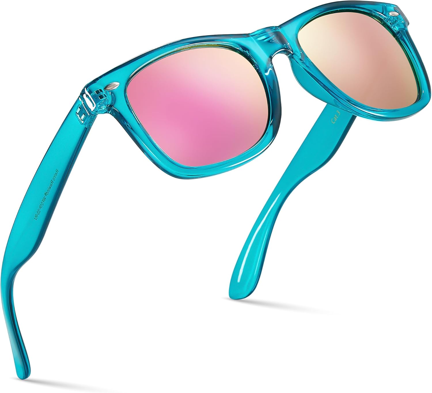 Retro Rewind Translucent Frame Colorful Neon 80s Mirrored Sunglasses for Men Women - Image 31