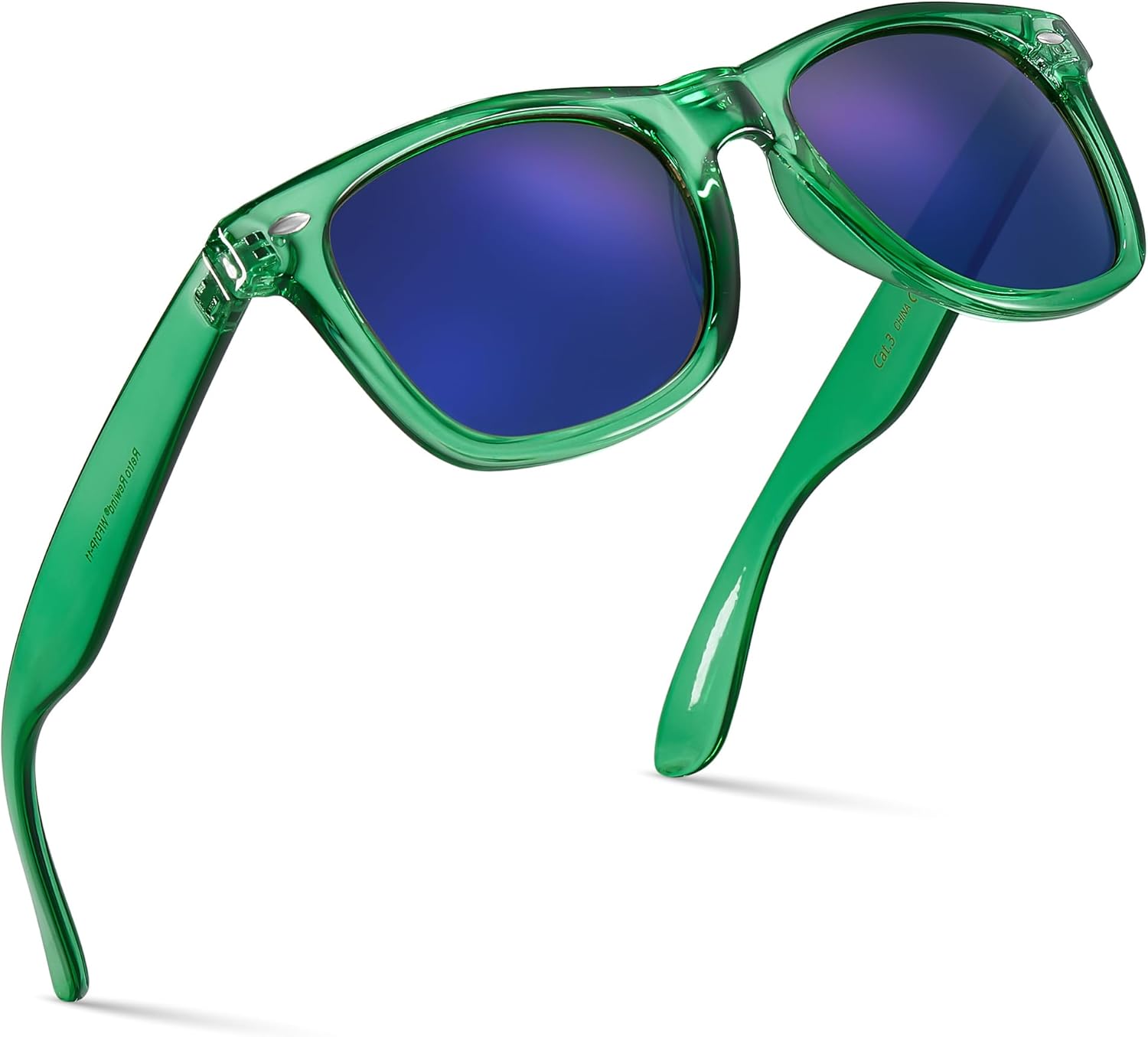 Retro Rewind Translucent Frame Colorful Neon 80s Mirrored Sunglasses for Men Women - Image 16