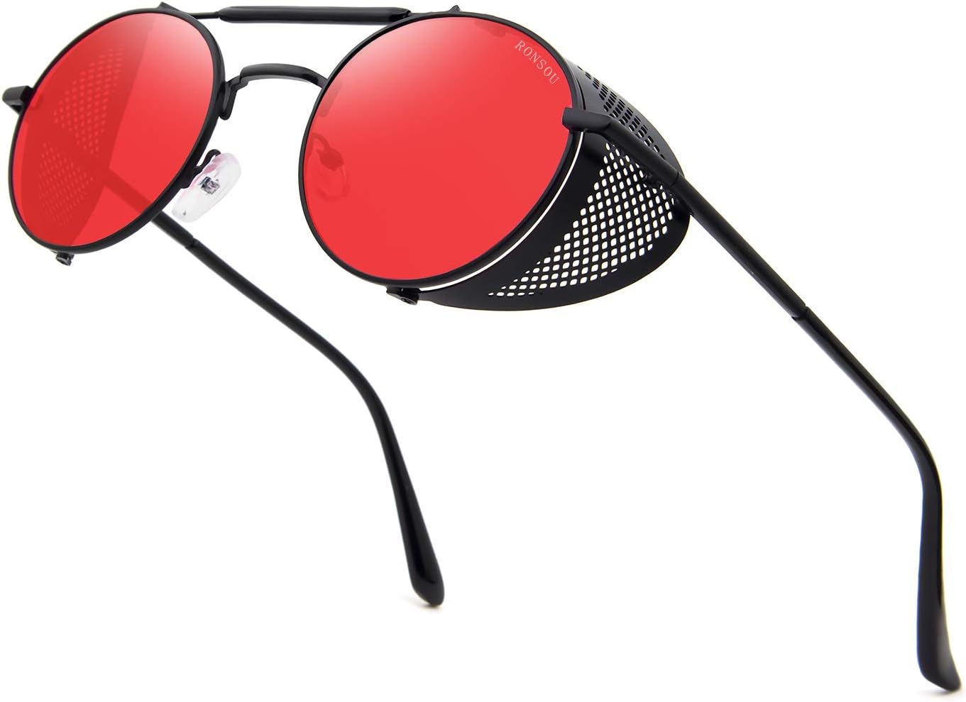RONSOU Steampunk Style Round Vintage Polarized Sunglasses Retro Eyewear UV400 Protection Matel Frame - Image 17