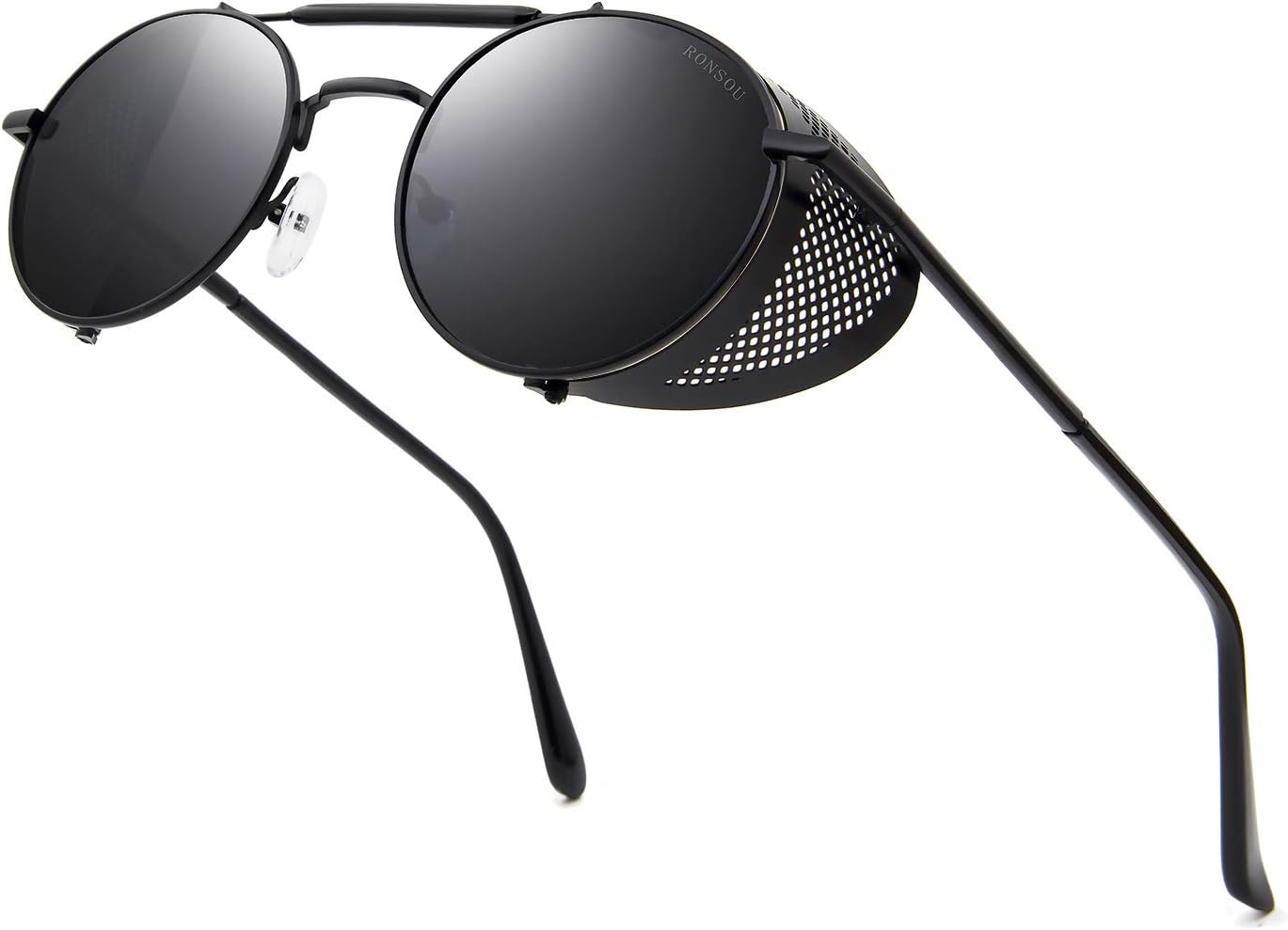 RONSOU Steampunk Style Round Vintage Polarized Sunglasses Retro Eyewear UV400 Protection Matel Frame - Image 19