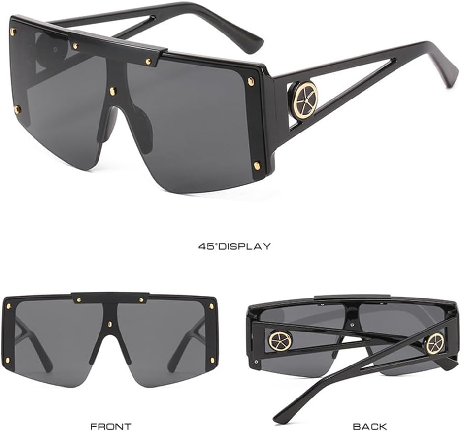 VFDHN One Piece Oversized Sunglasses Women Men Retro Futuristic Large Sun Glasses - Image 4